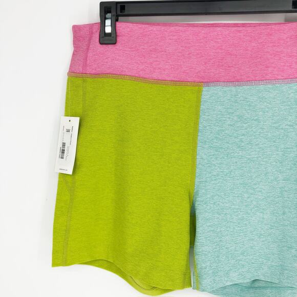OUTDOOR VOICES Warmup 5" Shorts XS Bubblegum Pink Green Blue Colorblock NWT - Picture 6 of 12